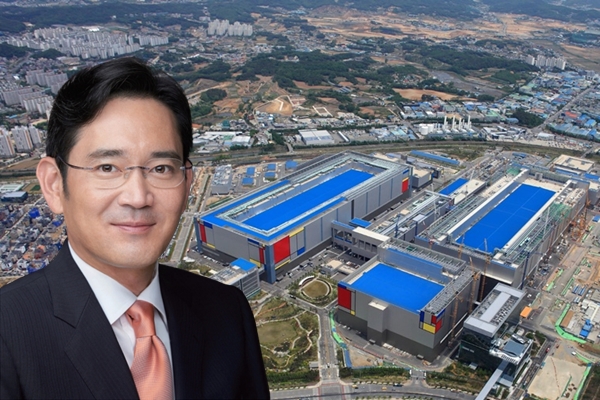 이재용 삼성전자 부회장과 삼성전자 평택 반도체 공장.삼성전자