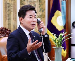 김진표 의장, 천주교 유흥식 추기경 서임 축하…한반도 평화 지속적인 관심 당부