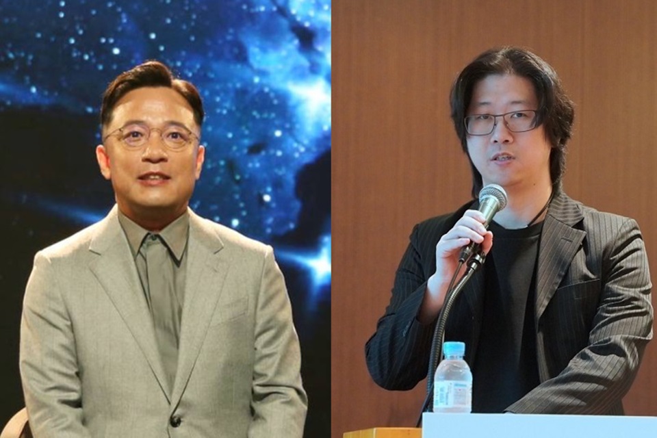 김택진(왼쪽)엔씨소프트 대표와 김형태 시프트업 대표.<각 사>