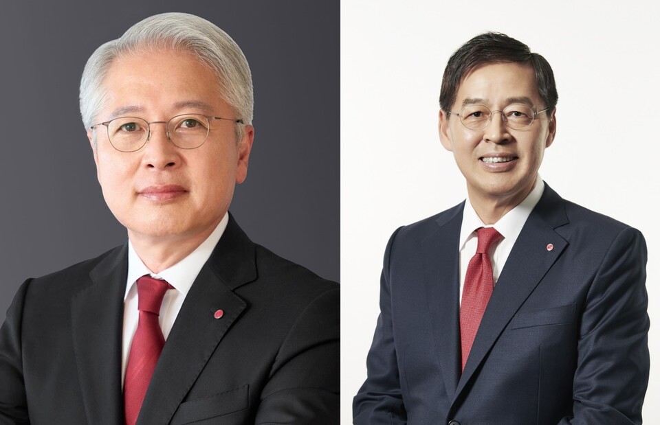 구광모 LG그룹 회장의 핵심 참모로 권봉석(왼쪽)‧신학철 부회장이 꼽힌다.<LG>