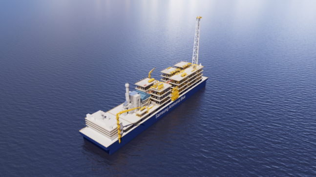 삼성중공업 부유식 블루 암모니아 생산설비 이미지.<삼성중공업>