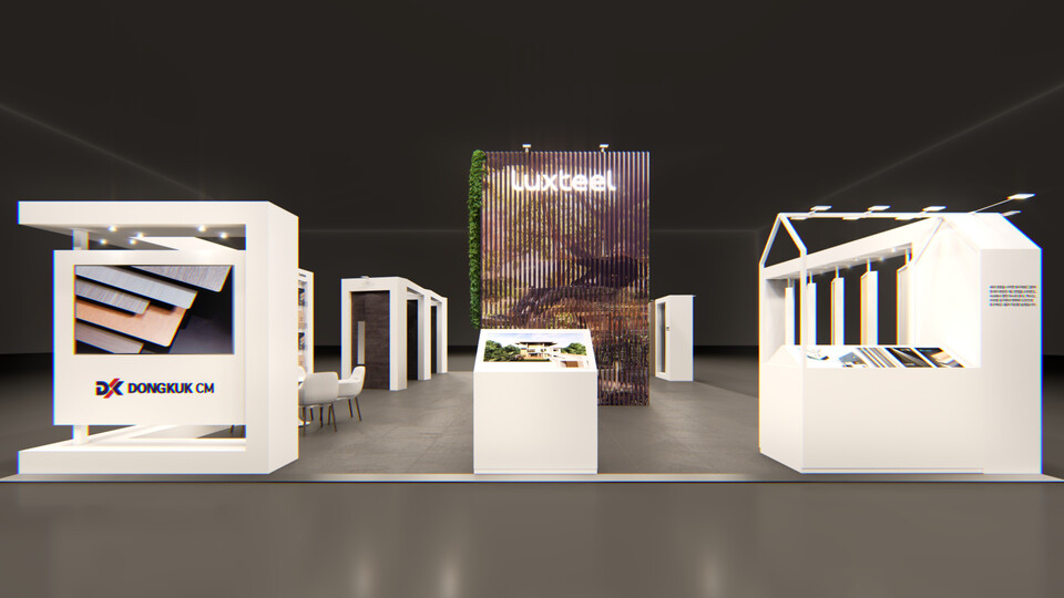 동국씨엠 한국건축산업대전 참가 부스 조감도.<동국씨엠>