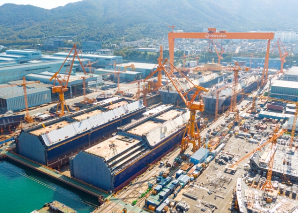 한화오션 거제사업장.<한화오션>