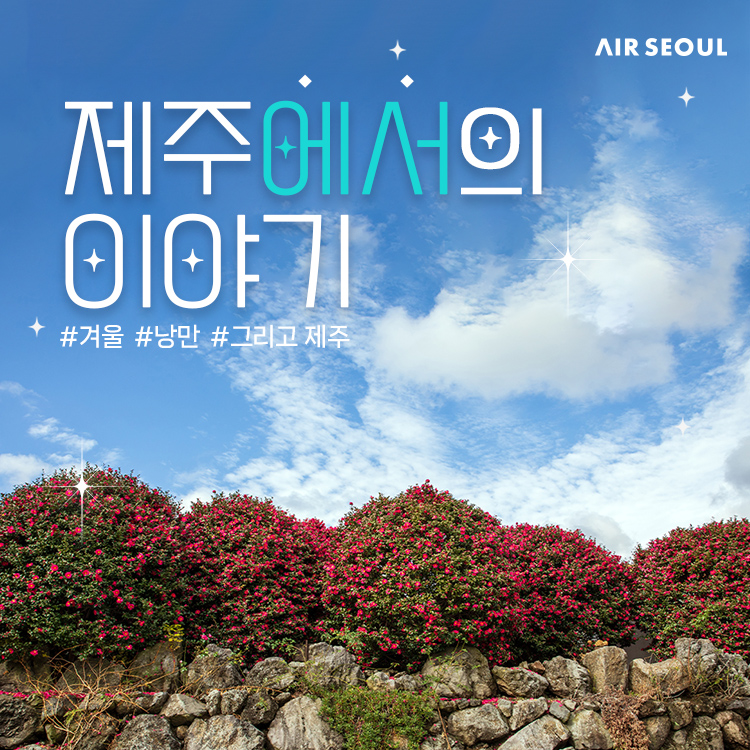 에어서울이 성수기 시즌을 맞은 겨울 제주 여행의 만족도를 높여줄 ‘제주에서의 이야기’ 프로모션을 진행한다.