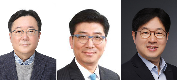 (왼쪽부터)이승조 현대자동차 부사장과 구자용 현대자동차 부사장, 이태훈 기아 부사장.<현대자동차그룹>