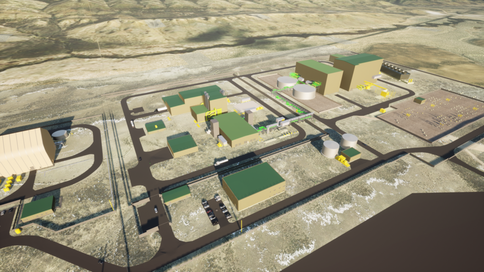 테라파워가 미국 와이오밍주 캐머러시에 345메가와트(MW) 규모로 설치할 4세대 소듐냉각고속로(SFR) ‘나트륨(Natrium)’의 조감도.<HD현대>