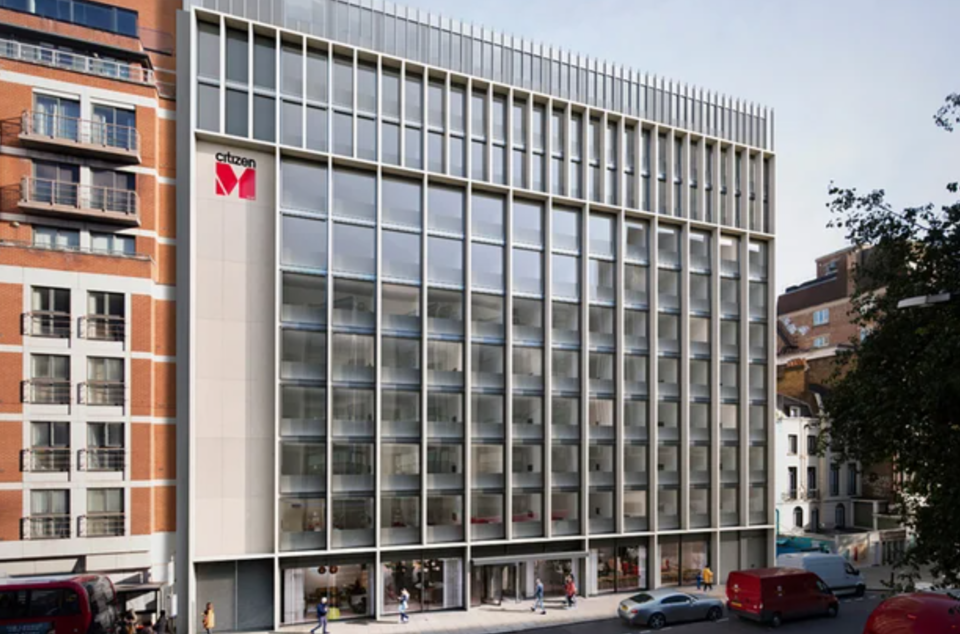 VBC가 시공한 영국 런던의 시티즌M 호텔 전경. <VBC>