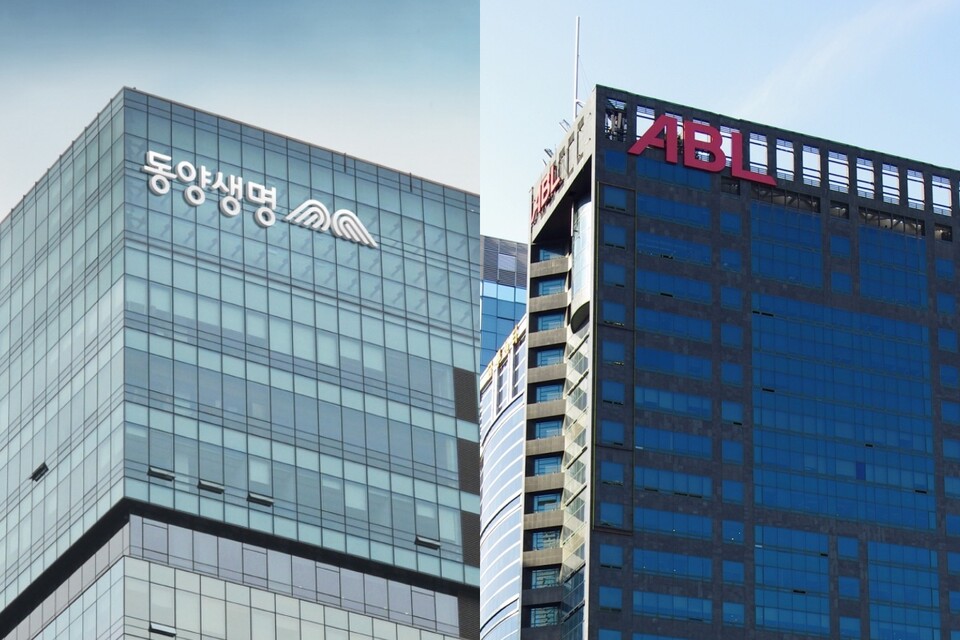 서울 종로구에 있는 동양생명 본사(왼쪽)와 여의도 소재 ABL생명 본사.<각사>
