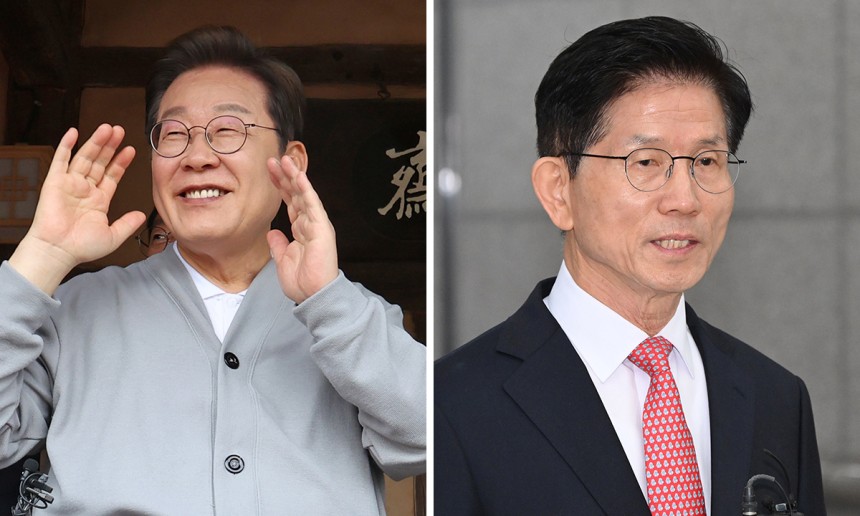 이재명 더불어민주당 의원(왼쪽), 김문수 전 경기도지사.<뉴시스>