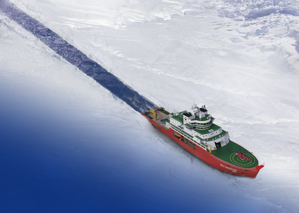 한화오션이 극지를 탐험할 차세대 쇄빙연구선을 건조한다.<한화오션>