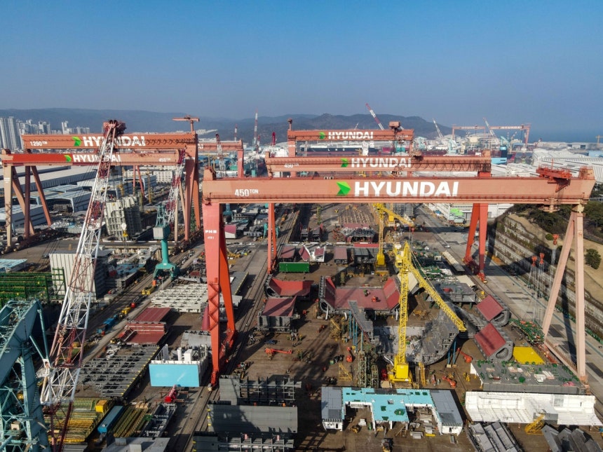 HD현대중공업 울산 조선소 전경.<HD현대중공업>