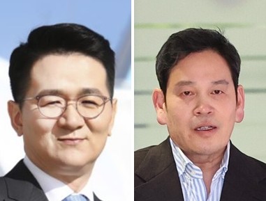 조원태 한진그룹 회장(오른쪽), 정용진 신세계그룹 회장.<대한항공, 뉴시스>