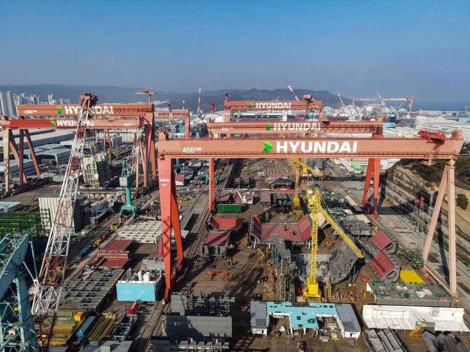 HD현대중공업 야드 전경.<HD현대중공업>