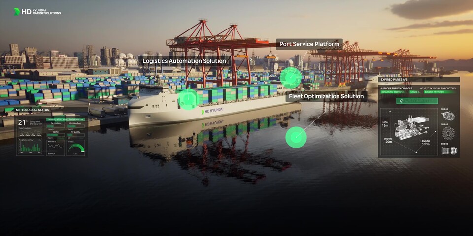 HD현대의 AI 기반 운항 솔루션 ‘오션와이즈‘ 이미지.<HD현대>